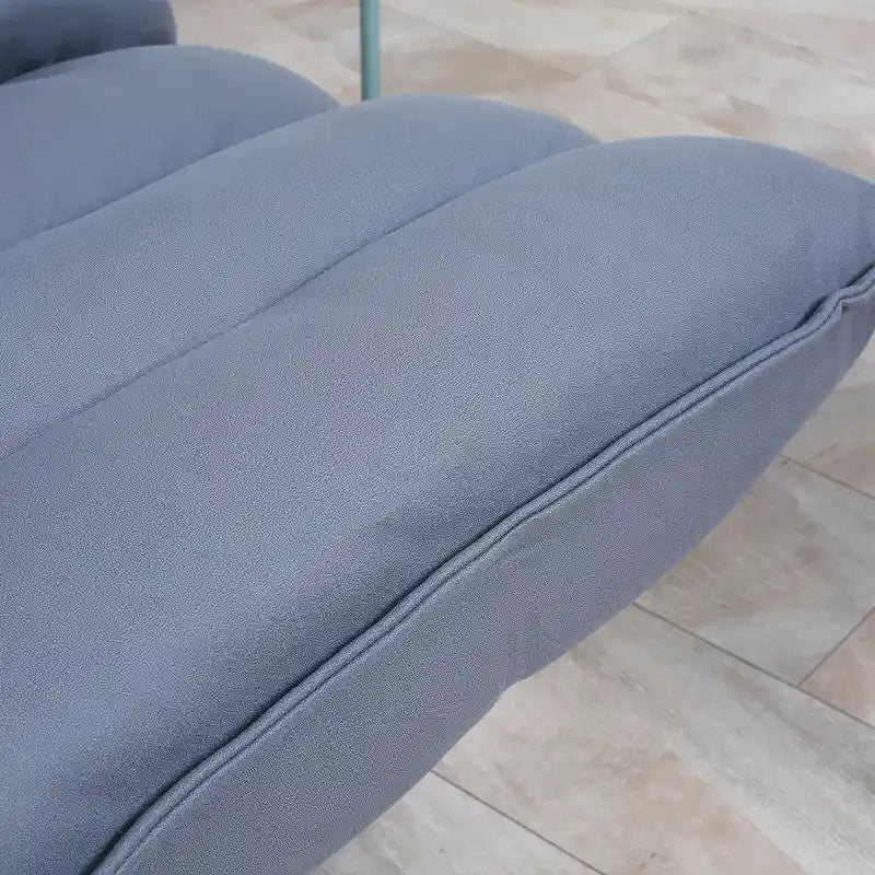 360 Swivel Floor Chair 5-Level Adjustable Backrest Tufted Microfiber Gray