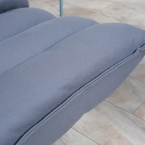360 Swivel Floor Chair 5-Level Adjustable Backrest Tufted Microfiber Gray