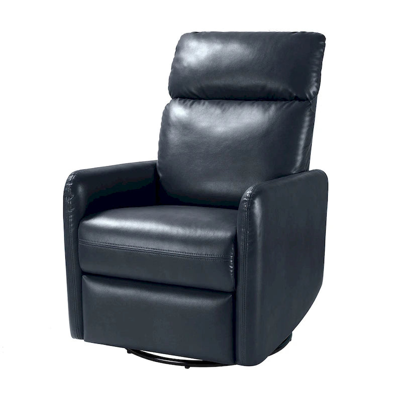 Manual Swivel Recliner High Back Polyester Upholstery Metal Swivel Base