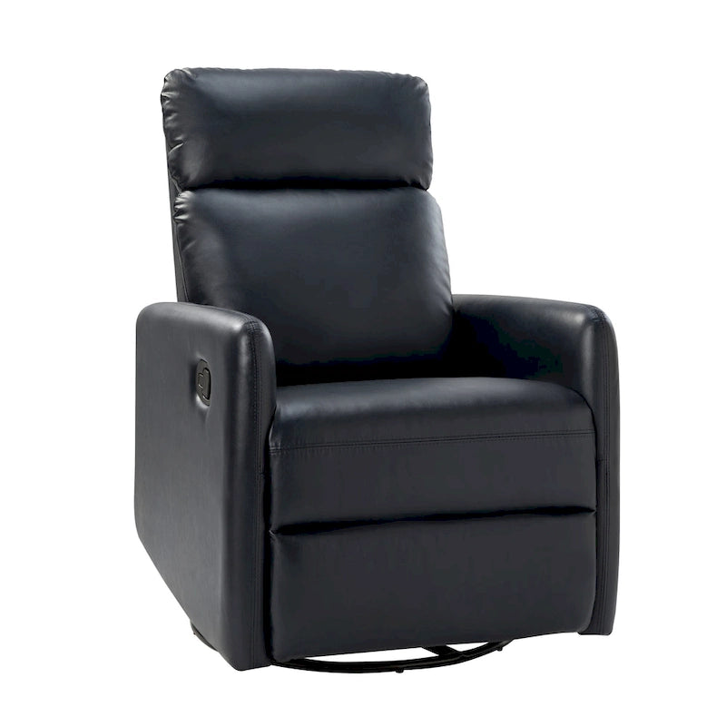 Manual Swivel Recliner High Back Polyester Upholstery Metal Swivel Base