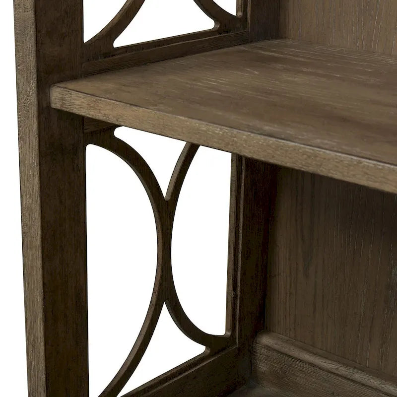 Copper Grove Simply Elegant White, Brown, & Heathered Taupe Credenza Hutch