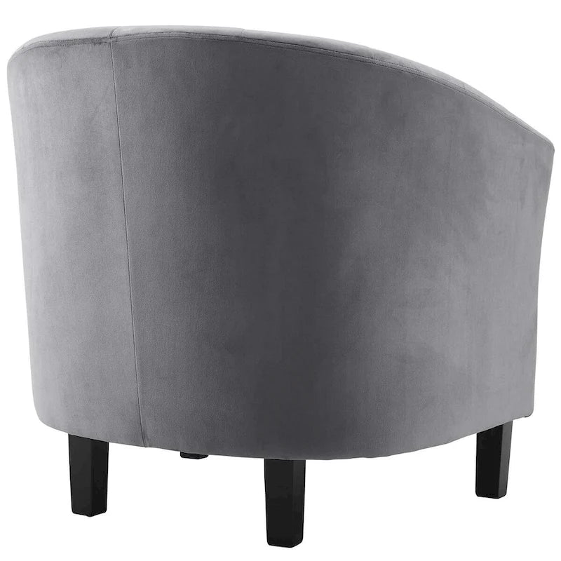 Barrel Armchair Channel Tufted Performance Velvet Rubberwood Legs Set of 2