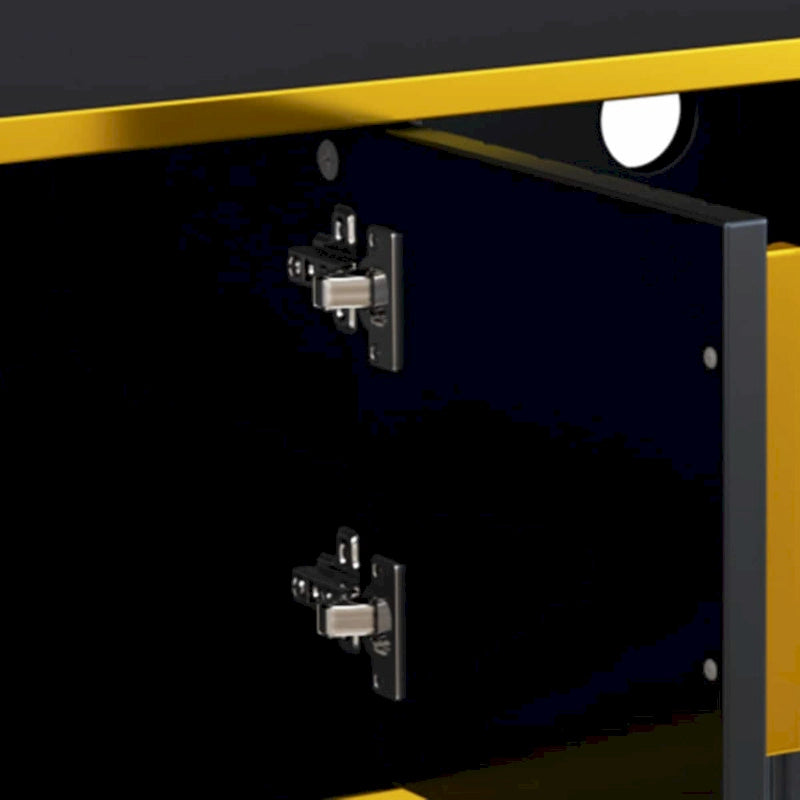 TV Stand Entertainment Center for TVs Up to 85 Inch Gold Trim Cabinets Drawer Open Shelf