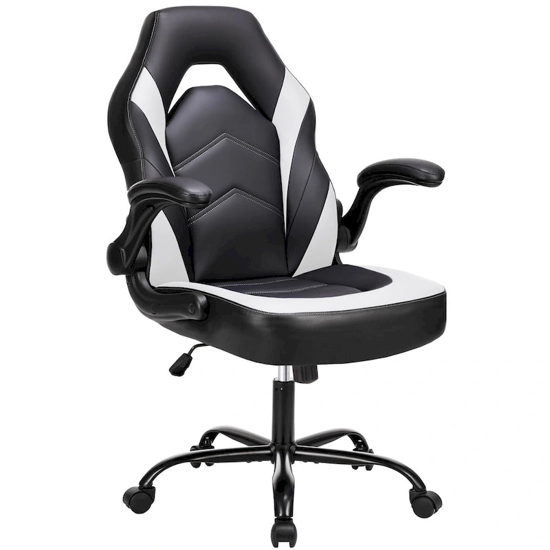 Ergonomic Gaming Office Chair with Flip-Up Armrests Black Multi-Color