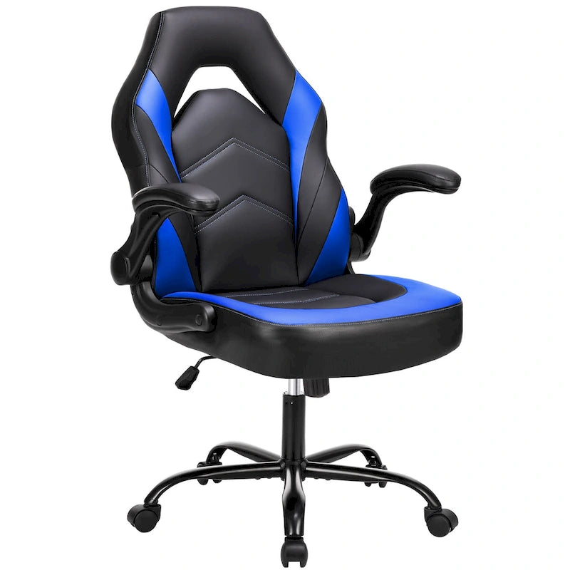 Ergonomic Gaming Office Chair with Flip-Up Armrests Black Multi-Color