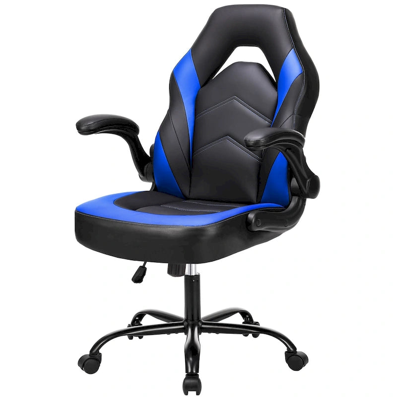 Ergonomic Gaming Office Chair with Flip-Up Armrests Black Multi-Color