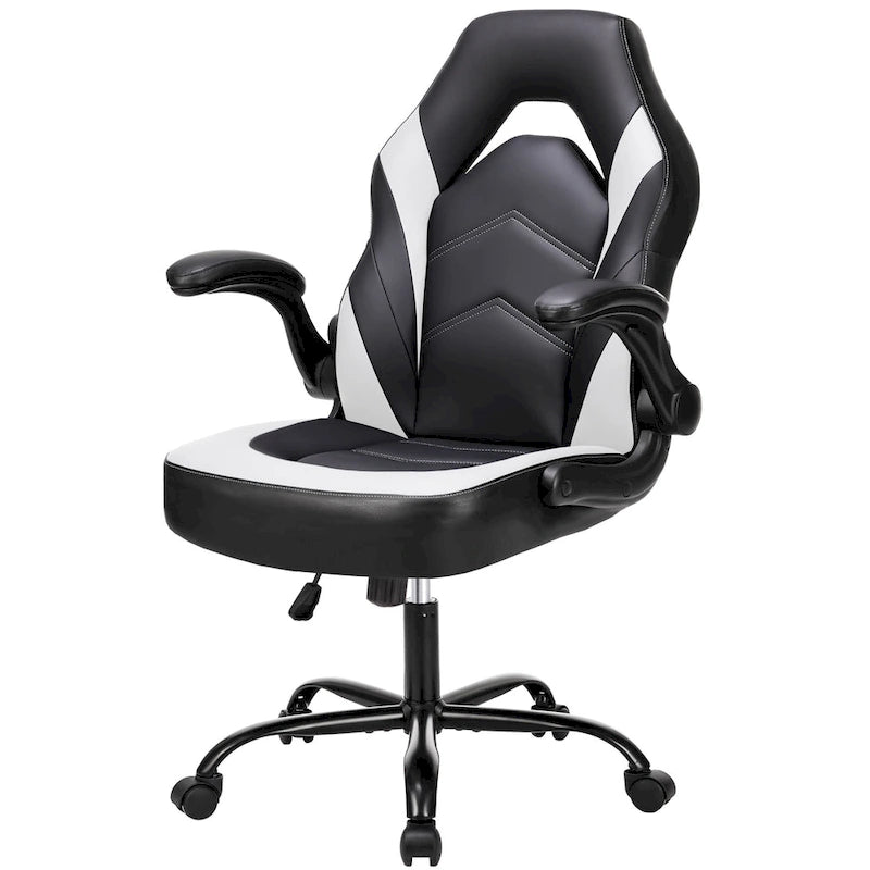 Ergonomic Gaming Office Chair with Flip-Up Armrests Black Multi-Color