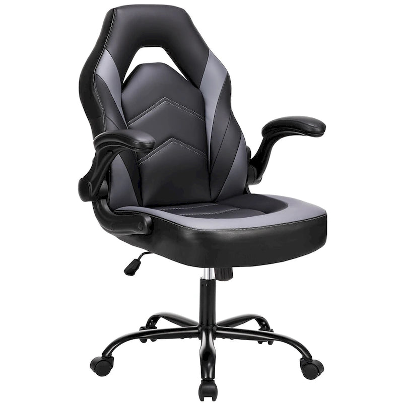 Ergonomic Gaming Office Chair with Flip-Up Armrests Black Multi-Color