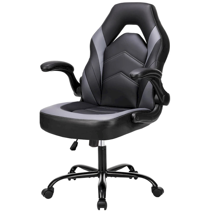 Ergonomic Gaming Office Chair with Flip-Up Armrests Black Multi-Color