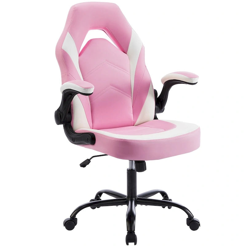 Ergonomic Gaming Office Chair with Flip-Up Armrests Black Multi-Color