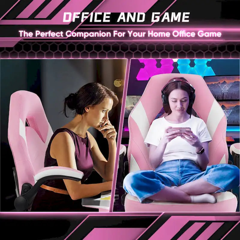 Ergonomic Gaming Office Chair with Flip-Up Armrests Black Multi-Color
