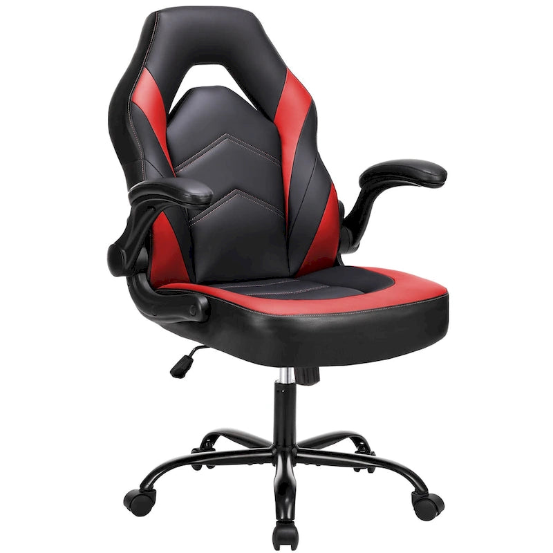 Ergonomic Gaming Office Chair with Flip-Up Armrests Black Multi-Color