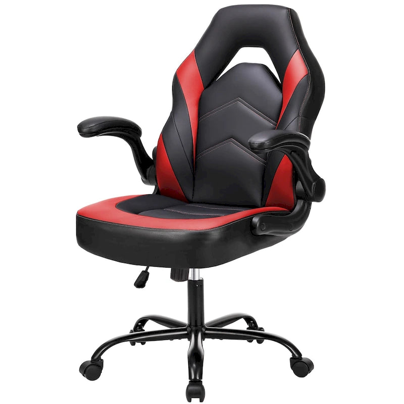 Ergonomic Gaming Office Chair with Flip-Up Armrests Black Multi-Color