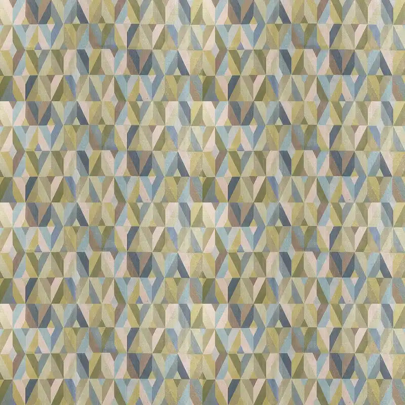 Mid-Century Modern Accent Armchair Geometric Prism Upholstery Button Tufted Wood Legs